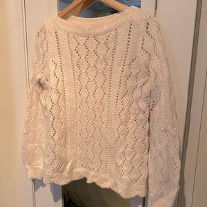 LOFT Scalloped Pointelle Sweater. Size S